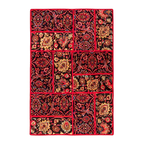 فرش دستبافت دلنشان،پچورک (چهل تکه)، ابعاد: 100×150