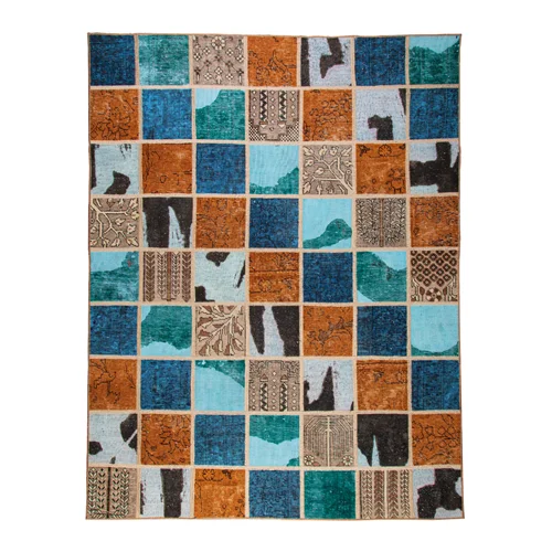 فرش دستبافت مدرن دلنشان،، پچورک(چهل تکه)، وینتج، سری ژرفا، ابعاد:250×160